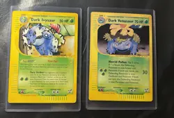 2003 DARK IVYSAUR 6 DARK VENUSAUR 7 Pokemon BEST OF WINNER PROMO JUMBO CARD LOT - Image 1