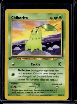 2000 Pokemon Neo Genesis 1st Edition Chikorita #53/111 - Image 1