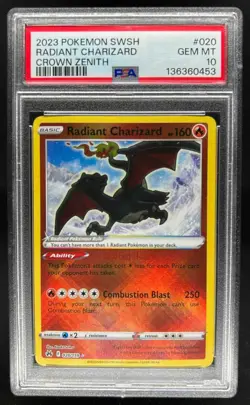 2023 Pokemon SWSH Crown Zenith Radiant Charizard #020/159 PSA 10 - Image 1