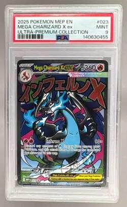 140630455 Mega Charizard X ex 2025 Pokemon Ultra Premium Promo #023 PSA 9 - Image 1