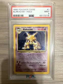 1999 Pokemon Alakazam PSA 9 Mint Holo #1 Base Set - Image 1