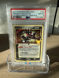 2021 POKEMON SWSH BSP GRENINJA-GOLD STAR CELEBRATIONS ELT.TRNR.BOX PSA 8 - Image 1