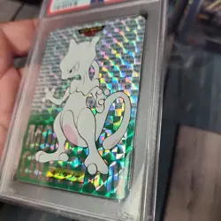 PSA 9 Mewtwo Carddass Vending Bandai Prism Green Japanese Pokemon 1996 - Image 5