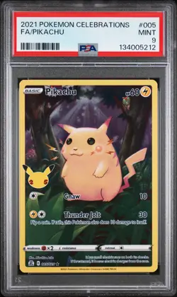 2021 POKEMON CELEBRATIONS #005 FULL ART/PIKACHU PSA 9 - Image 1