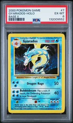 2000 POKEMON BASE SET 2 #7 GYARADOS-HOLO PSA 6 - Image 1