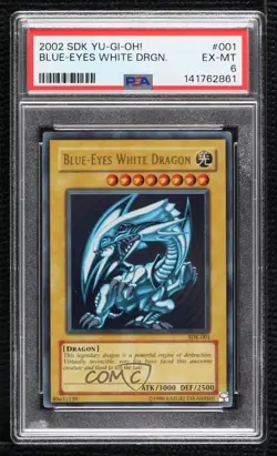 Blue-Eyes White Dragon Unlimited YuGiOh Starter Deck Kaiba PSA 6 2002 - Image 1