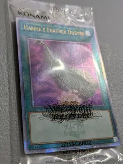 Rare Doube Line Holo Yu-Gi-Oh Harpie's Feather Duster EDC1-EN001 Quarter Century - Image 5
