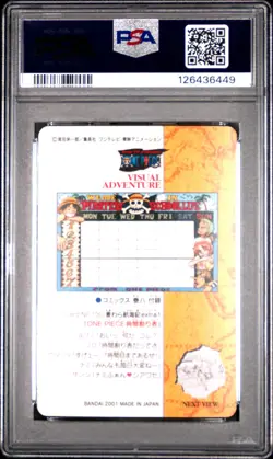 2001 CARDDASS ONE PIECE VISUAL ADVENTURE PART 3 #100 TIMETABLE PSA 6 - Image 2