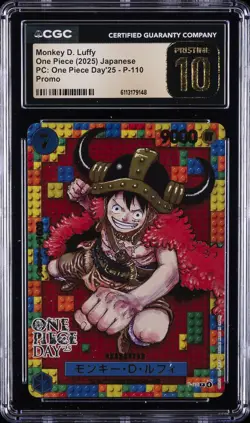 2025 ONE PIECE JPN PC: ONE PIECE DAY '25 - PROMO MONKEY D LUFFY CGC 10 PRISTINE - Image 1