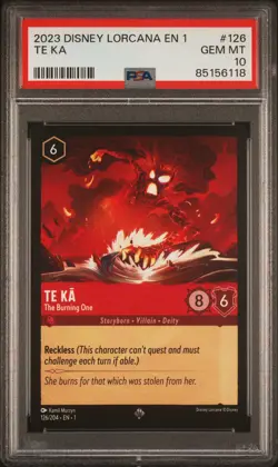 2023 DISNEY LORCANA EN 1-THE FIRST CHAPTER #126 TE KA - THE BURNING ONE PSA 10 - Image 1