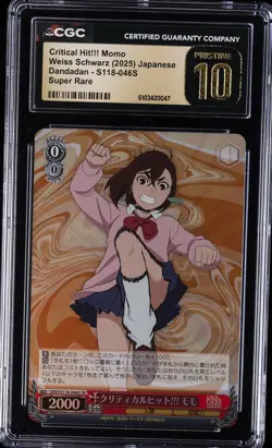 2025 WEISS SCHWARZ JPN DANDADAN SUPER RARE CRITICAL HIT!!! MOMO CGC 10 PRISTINE - Image 1