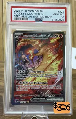 Pokemon TCG Team Rockets Moltres EX Destined Rivals Card 229/182 Gem MT PSA 10 - Image 1