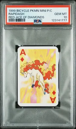 1999 POKEMON MINI PLAYING CARDS RED RAPIDASH ACE OF DIAMONDS PSA 10 GEM MT - Image 1