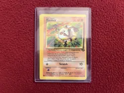 Pokemon MISCUT ERROR Mankey 55/64 Jungle Unlimited Card MP - Image 1