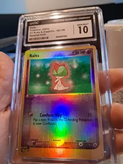 Ralts Cgc 10 Gem Mint 2003 EX Ruby & Sapphire Reverse Holo 66/109 E-reader Card - Image 2