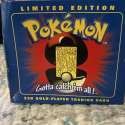 Pokemon Limited Edition 23K Gold-Plated Charizard Trading Card w/ Poke Ball Case - Image 1