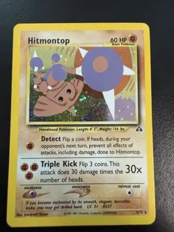 Pokemon TCG Hitmontop Neo Discovery Holo Rare Card 3/75 LP- - Image 1