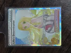 Pokemon TCG Holo Ultra Rare Full Art Lillie's Determination Trainer Card 184/132 - Image 1