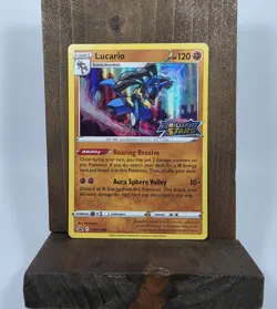Pokemon TCG Promo Lucario Brilliant Stars Stamped Promo Card Rare SWSH186 MINT - Image 1