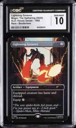 2025 MAGIC: THE GATHERING RARE BORDERLESS LIGHTNING GREAVES CGC 10 GEM MINT - Image 1