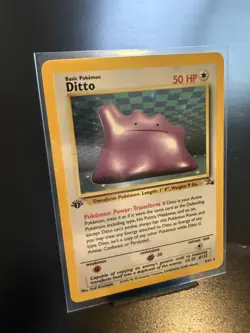 Pokemon TCG German Fossil Ditto 1st Edition Holo Rare 3/62 - Image 1