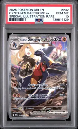 2025 POKEMON DRI SPECIAL ILLUSTRATION RARE #232 CYNTHIA'S GARCHOMP EX PSA 10 - Image 1