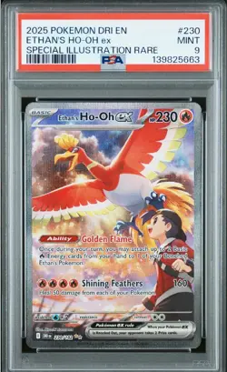 2025 POKEMON DRI EN-DESTINED RIVALS #230 ETHAN'S HO-OH EX PSA 9 - Image 1