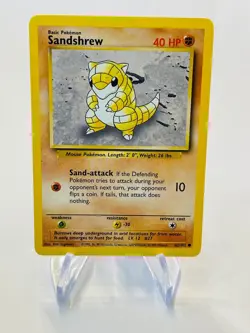 SANDSHREW 1999 Pokemon Base Set Common POKEMON 62/102 - Image 1