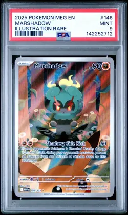 2025 Pokemon Mega Evolutions Marshadow Illustration Rare #146 PSA 9 MINT - Image 1