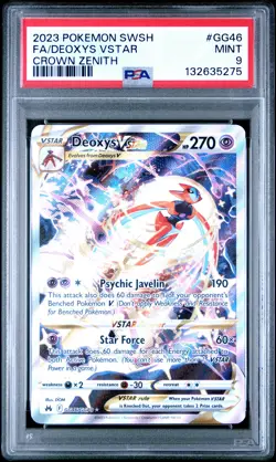 2023 POKEMON SWORD & SHIELD CROWN ZENITH #GG46 FULL ART/DEOXYS VSTAR PSA 9 - Image 1