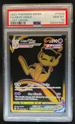 2022 Pokemon SWSH Lost Origin Mew VMAX Trainer Gallery Full Art TG30/TG30 PSA 10 - Image 1