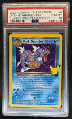 2021 Pokemon SWSH Celebrations Dark Gyarados Classic Collection Holo 8/82 PSA 10 - Image 1