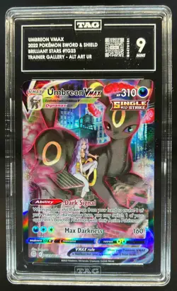 2022 Pokemon Umbreon VMAX Trainer Gallery Alt Art Ultra Rare #TG23/TG30 TAG 9 - Image 1