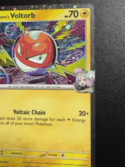 Iono’s Voltorb Prize Play Pack Stamped W/Swirl Cosmos Pokemon League Card #47 JT - Image 2
