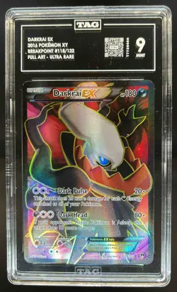 2016 Pokemon XY BREAKpoint Darkrai EX Full Art Ultra Rare #118/122 TAG 9 - Image 1