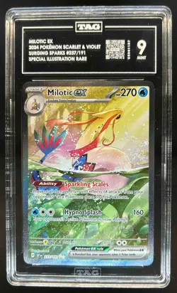 2024 Pokemon Surging Sparks Milotic Ex Special Illustration Rare #237/191 TAG 9 - Image 1