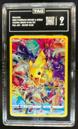 2023 Pokemon SWSH Crown Zenith Pikachu Secret Rare #160/159 TAG 9 - Image 1