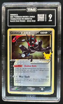 2021 Pokemon SWSH Black Star Promos Greninja Gold #SWSH144 TAG 9 - Image 1