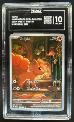 2025 Pokemon Mega Evolution Vulpix Illustration Rare #138/132 TAG 10 - Image 1
