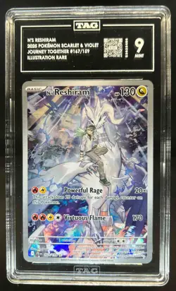 2025 Pokemon Journey Together N's Reshiram Illustration Rare #167/159 TAG 9 - Image 1