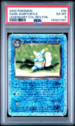 2002 POKEMON LEGENDARY COLLECTION #39 DARK WARTORTLE-REVERSE FOIL PSA 6 - Image 1