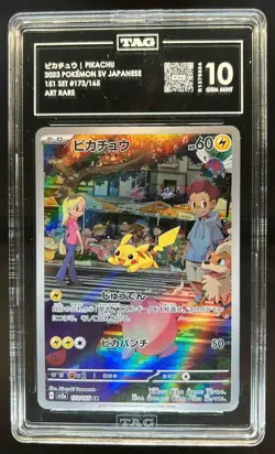 2023 Pokemon SV Pokemon 151 JP Pikachu Art Rare #173/165 TAG 10 - Image 1
