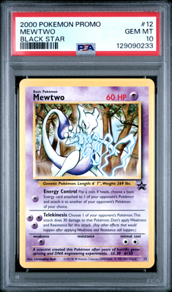 2000 POKEMON PROMO #12 MEWTWO BLACK STAR PSA 10 GEM MINT - Image 1