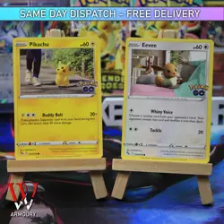 Pikachu 027/078 Eevee 054/078 Pokemon GO TCG Card Bundle - Image 1