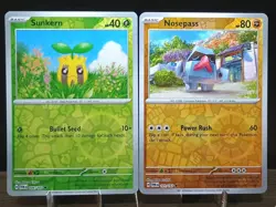 Sunkern 006/167 Nosepass 101/167 Twilight Masquerade Reverse Holo Pokemon Cards - Image 1