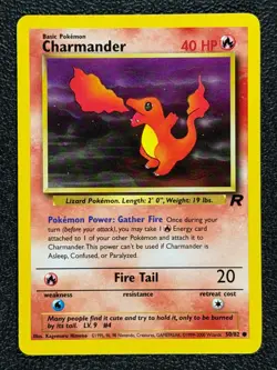 Charmander 50/82 Base Set Series Team Rocket Common Basic Pokemon Card 2000 NM - Image 1