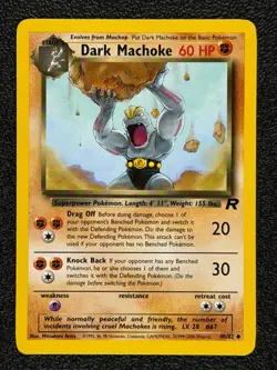 Dark Machoke 40/82 Base Set Series Team Rocket Uncommon Stage 1 Pokemon Card NM - Image 1