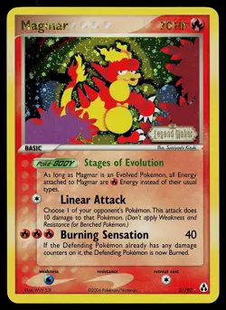 Pokemon Card - Magmar Legend Maker 21/92 Rare Reverse Holo Stamped - Image 1