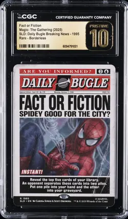 2025 MTG SLD: DAILY BUGLE BREAKING NEWS #1995 FACT OR FICTION CGC 10 PRISTINE - Image 1