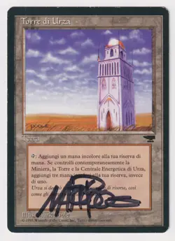 Signed Italian Urza's Tower (Plains) HP Renaissance Artist Mark Poole MTG Magic! - Image 1